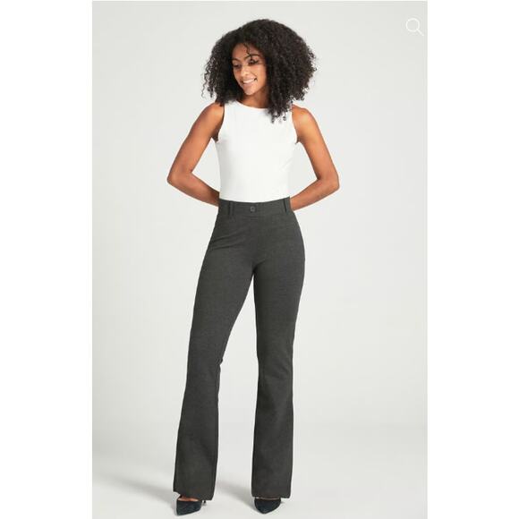 Betabrand Charcoal Classic Dress Pant Yoga Pant | Bootcut Medium Long - Picture 1 of 8